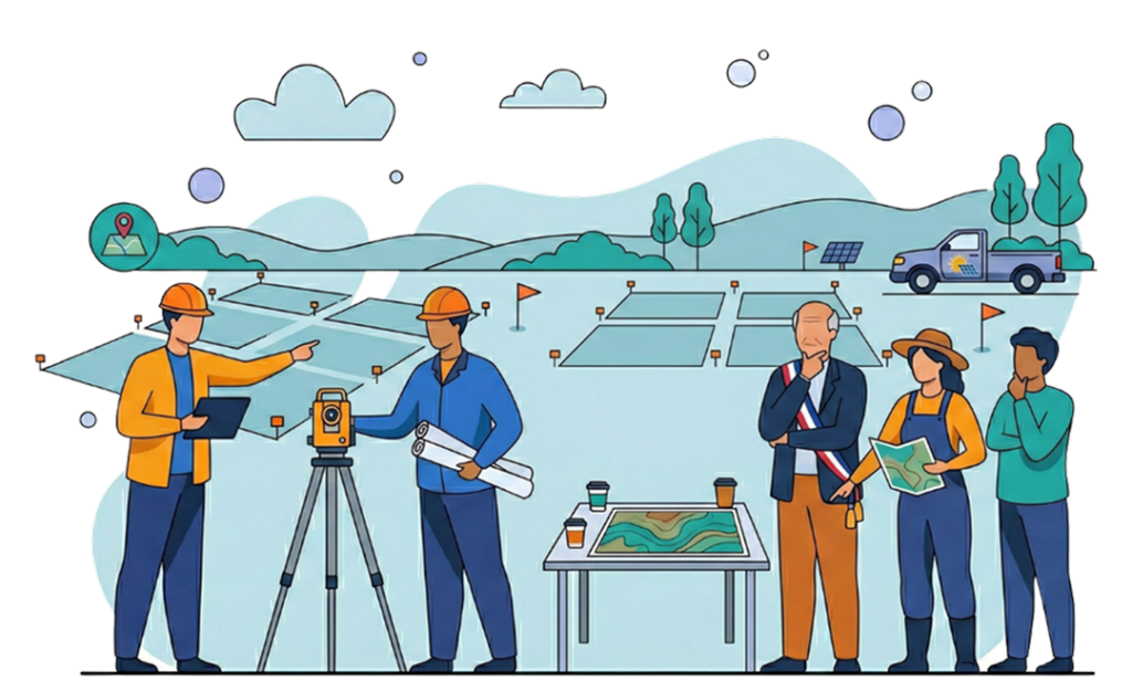 Illustration identification des sites de projets solaire