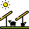 Picto agrivoltaïsme élevage panneau solaire